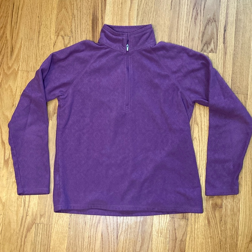 LAST CHANCE Eddie Bauer Women's Fleece 1/4-Zip Pullover Sweater - Purple Size M